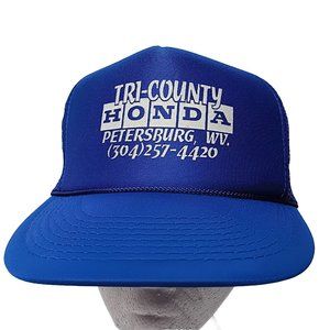 Vtg Tri County Honda Petersburg West Virginia Trucker Cap Foam Snap Back Otto